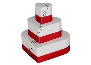 alzata in polistirolo per torte multipiano a forma di cuore