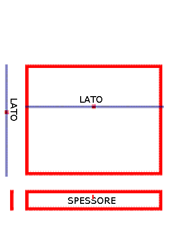 Quadrato di lato e spessore definito