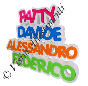Lettere in polistirolo decorate